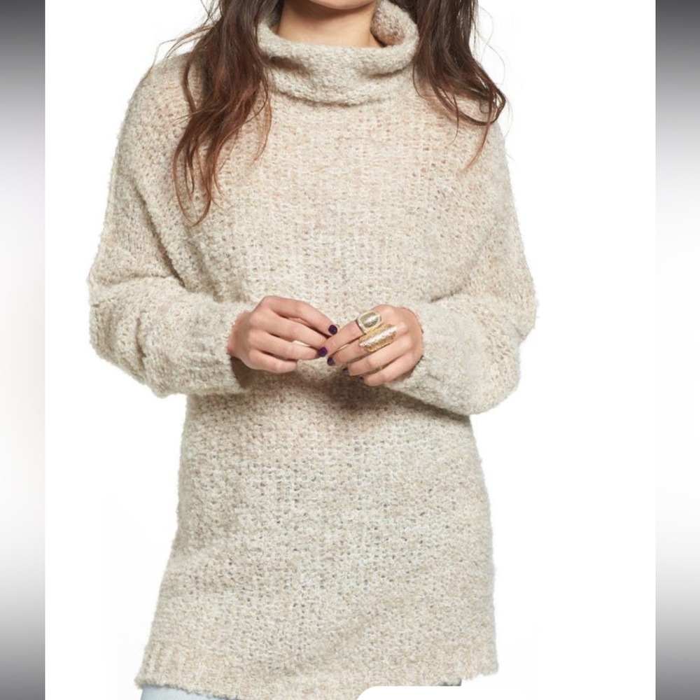 Free People She’s All That Knit Turtleneck Oversized Sweater